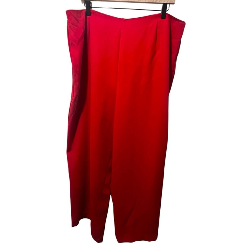 Clio II Womens Pull On Pants Plus Size 2X Red Pleated Elastic Waist Vintage 90s
